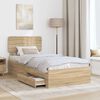 vidaXL Bed Frame with Headboard Sonoma Oak 90 x 200 cm Engineered Wood