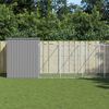vidaXL Dog House with Run Light Grey 214x1273x181 cm Galvanised Steel
