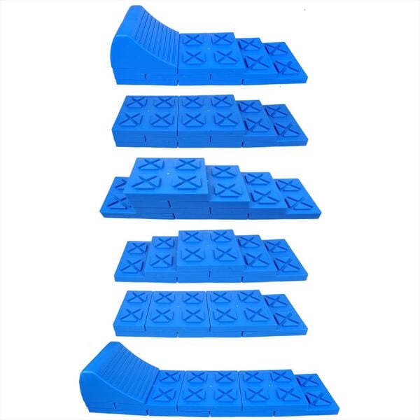 ProPlus Stackable Caravan Leveller Set Plastic Blue