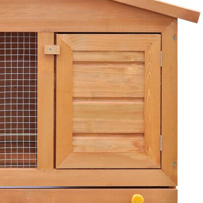 vidaXL Outdoor Rabbit Hutch Small Animal House Pet Cage 3 Doors Wood