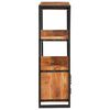 vidaXL Bookshelf with Doors Brown Solid Acacia Wood and Metal