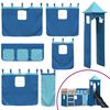vidaXL Bunk Bed without Mattress with Slide and Curtains Blue 90x190 cm Single