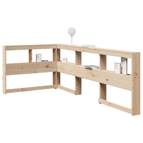 vidaXL Bookcase Headboard L-Shaped 75 cm Solid Wood Pine