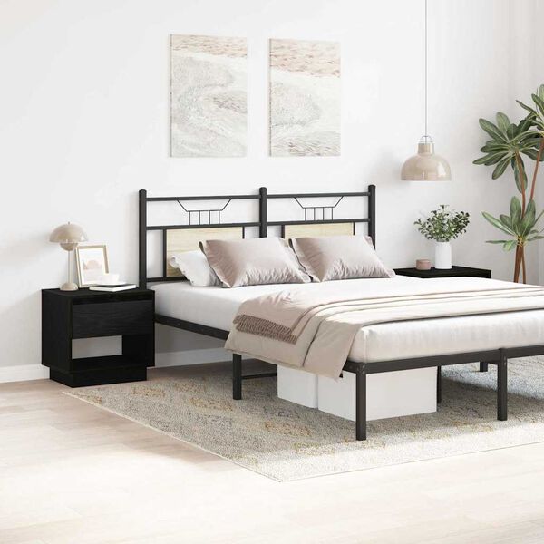 vidaXL Nightstand 2 pcs Black oak 45 x 34 x 44 cm Engineered wood