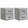 vidaXL Wall-Mounted Bedside Cabinet 2 pcs Concrete Grey
