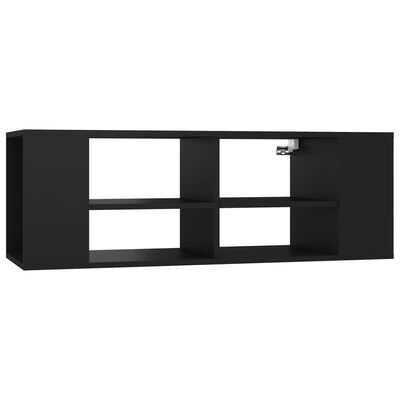 vidaXL Wall-Mounted TV Cabinet Black 102x35x35 cm Engineered Wood