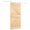 vidaXL Sliding Door Natural and White 90 x 210 cm Solid Pine Wood