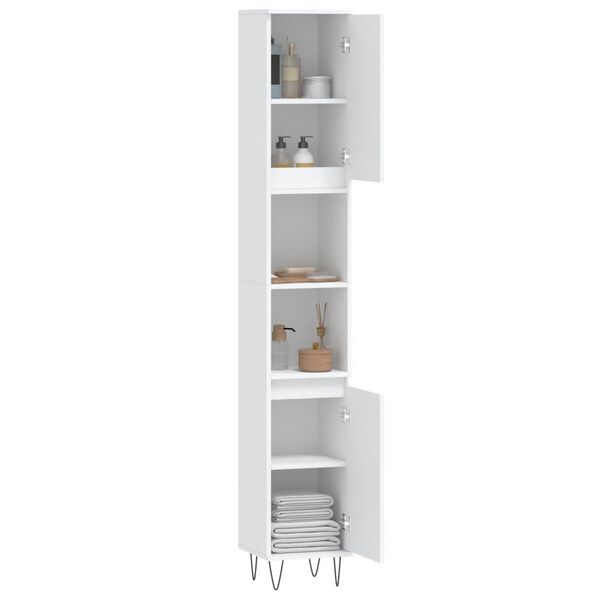 vidaXL Bathroom Cabinet White 30x30x190 cm Engineered Wood