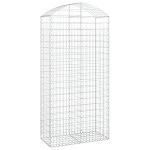 vidaXL Arched Gabion Basket 100x50x200/220 cm Galvanised Iron
