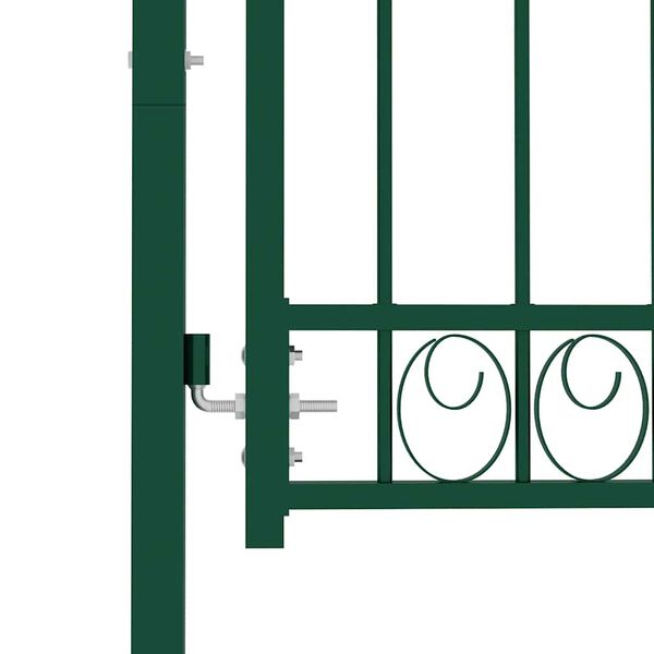 vidaXL Fence Gate with Spikes Steel 103x134.5 cm Green
