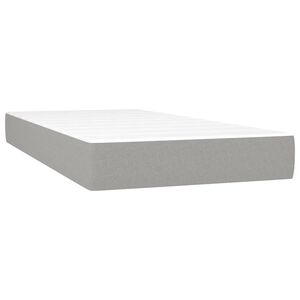 vidaXL Pocket Spring Bed Mattress Medium Light Grey 100x190x20 cm Twin Fabric