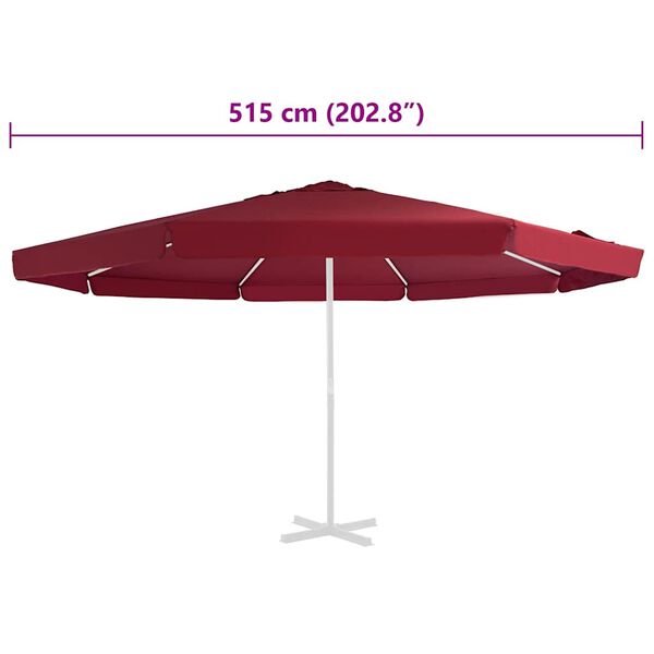 vidaXL Replacement Fabric for Outdoor Parasol Bordeaux Red 515 cm