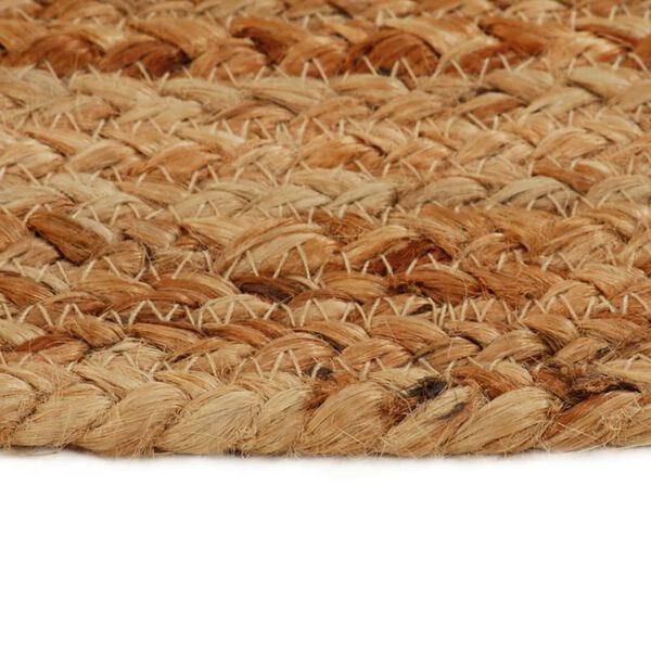 vidaXL Braided Area Rug with Tassels 180 cm Jute Round
