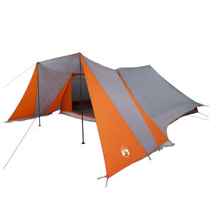 vidaXL Family Tent with Roof Grey and Orange 660 x 456 x 200 cm