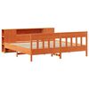 vidaXL Bookcase Bed without Mattress Wax Brown 180x200 cm Super King Solid Wood Pine
