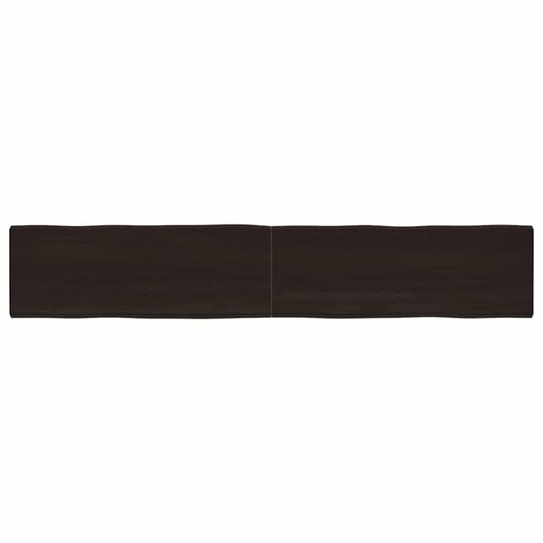 vidaXL Table Top Dark Brown 220x40x(2-4) cm Treated Solid Wood Live Edge
