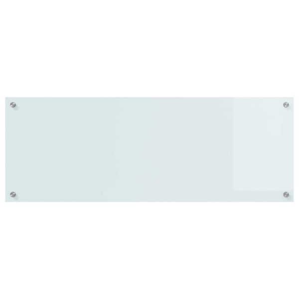 vidaXL Kitchen Backsplash White 110 x 40 cm Tempered Glass