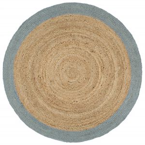 vidaXL Handmade Rug Jute with Olive Green Border 240 cm
