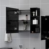 vidaXL Bathroom Mirror Cabinet Black 62.5x20.5x64 cm Engineered Wood