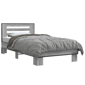 vidaXL Bed Frame with Headboard Grey Sonoma 80 x 200 cm
