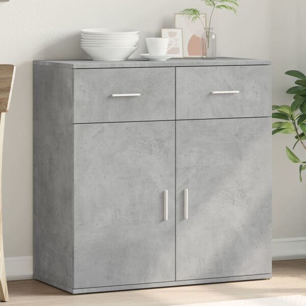 vidaXL Sideboard Concrete Grey 79x38x80 cm Engineered Wood