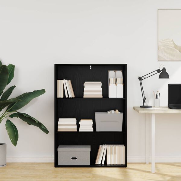 vidaXL Bookshelf Black Oak 80 x 30 x 114 cm Engineered Wood