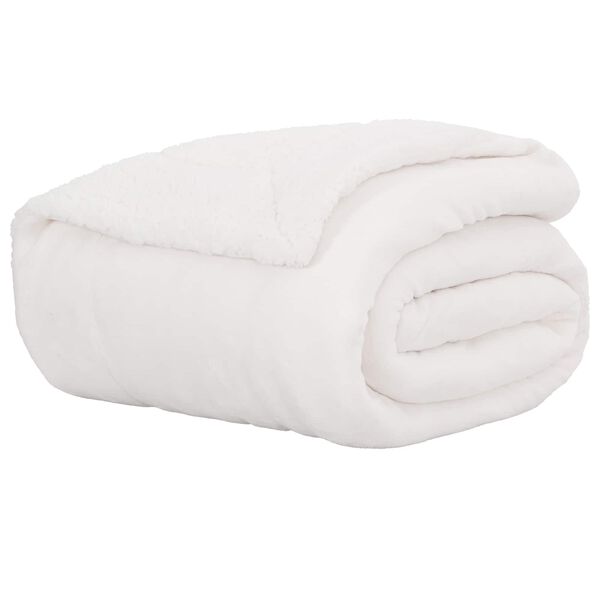 vidaXL Throw Blanket White 220 x 240 cm Fleece