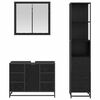 vidaXL Bathroom Furniture Set 3 pcs Black Oak Engineered Wood