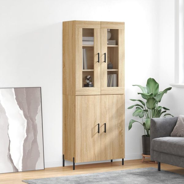 vidaXL Highboard Sonoma Oak 69.5x34x180 cm Engineered Wood