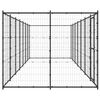vidaXL Outdoor Dog Kennel Steel 16.94 m²