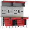 vidaXL Work Cabinet Set with Storage Manual 10 pcs Red