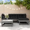 vidaXL 5 Piece Garden Lounge Set Grey Solid Wood Pine