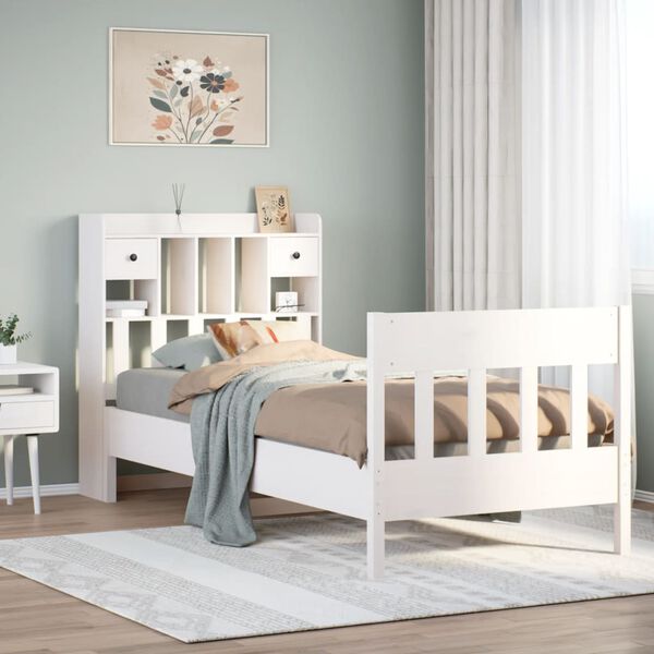 vidaXL Bed Frame without Mattress White 90x200 cm Solid Wood Pine