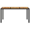 vidaXL Garden Table with Acacia Wood Top Black 150x90x75 cm Poly Rattan
