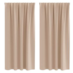 vidaXL Blackout Curtains with Rings 2 pcs Taupe 175 x 140 cm Polyester