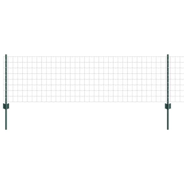 vidaXL Fence and Post Green 0.6 x 25 m Steel