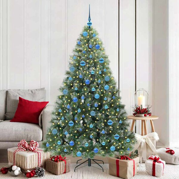 vidaXL Artificial Christmas Tree with 300 LEDs Green 180 cm PE and PVC