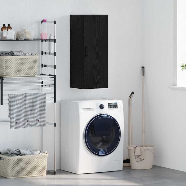 vidaXL Wall Mounted Cabinet Black Oak 34.5 x 34 x 90 cm