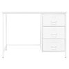 vidaXL Industrial Desk with Drawers White 105x52x75 cm Steel