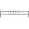 vidaXL Garden Fence with Spear Top Steel 504x80 cm Black