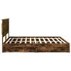 vidaXL Storage Bed with Drawer Smoked Oak 180 x 200 cm Engineered Wood