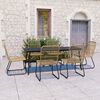 vidaXL 7 Piece Outdoor Dining Set Poly Rattan and Glass