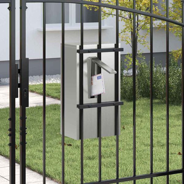 vidaXL Mailbox Black 30 x 23 x 55 cm Galvanised steel