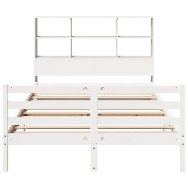 vidaXL Bookcase Bed without Mattress White 120x200 cm Solid Wood Pine