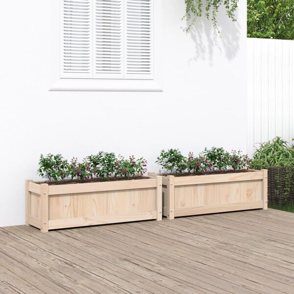 vidaXL Garden Planters 2 pcs Solid Wood Pine