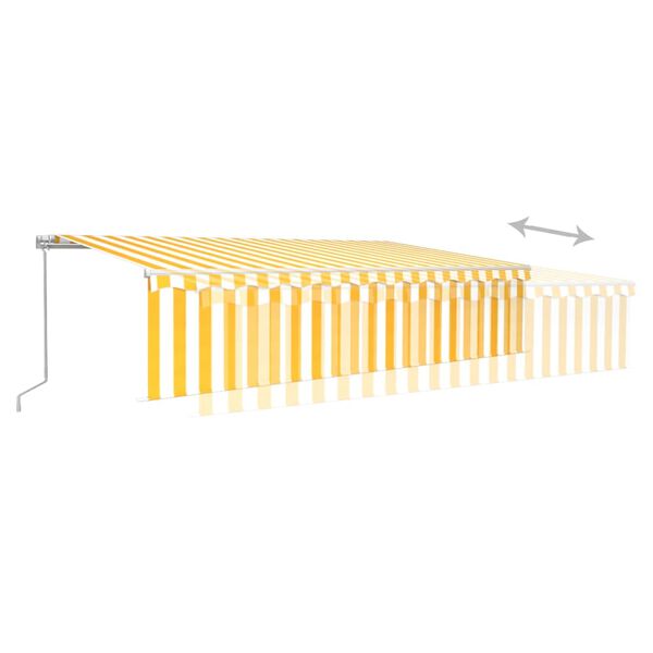 vidaXL Manual Retractable Awning with Blind 6x3m Yellow&White