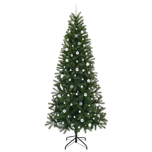 vidaXL Artificial Christmas Tree with 300 LEDs Green 240 cm PE and PVC