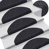 vidaXL Stair Mats Self-adhesive 20 pcs 65x21x4 cm Black Half Round Large