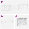 vidaXL Dog Gate with Door Foldable 6 Panels White 480 cm Poplar Wood