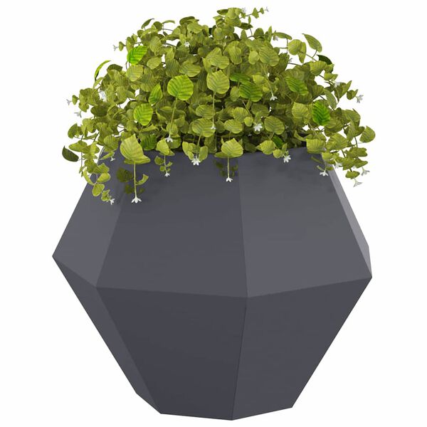 vidaXL Planter 2 pcs Anthracite 75 x 75 x 60 cm Steel